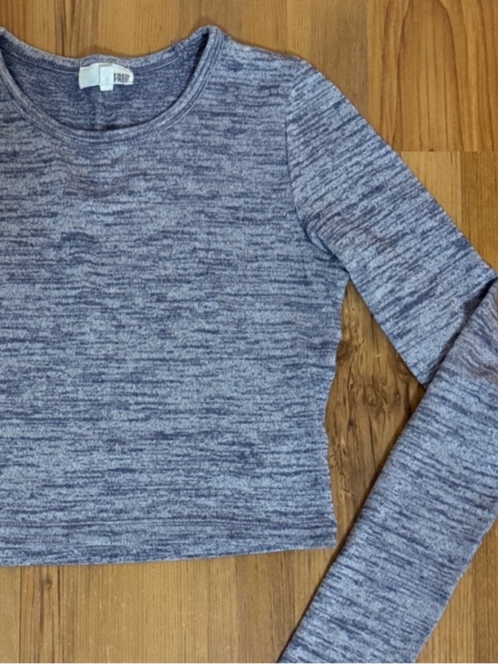Wilfred Aritzia Heather Gray Long Sleeve Crop Top